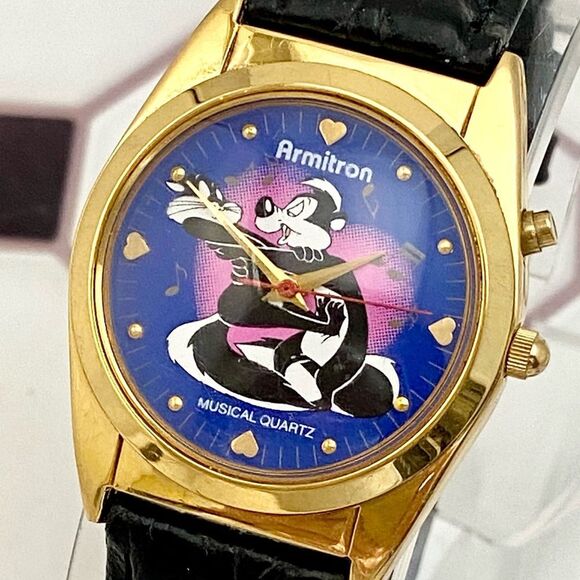 Vintage Armitron x Looney Tunes Pepe Le Pew Musical Watch “…Mood for Love” 🎵 - Picture 3 of 17